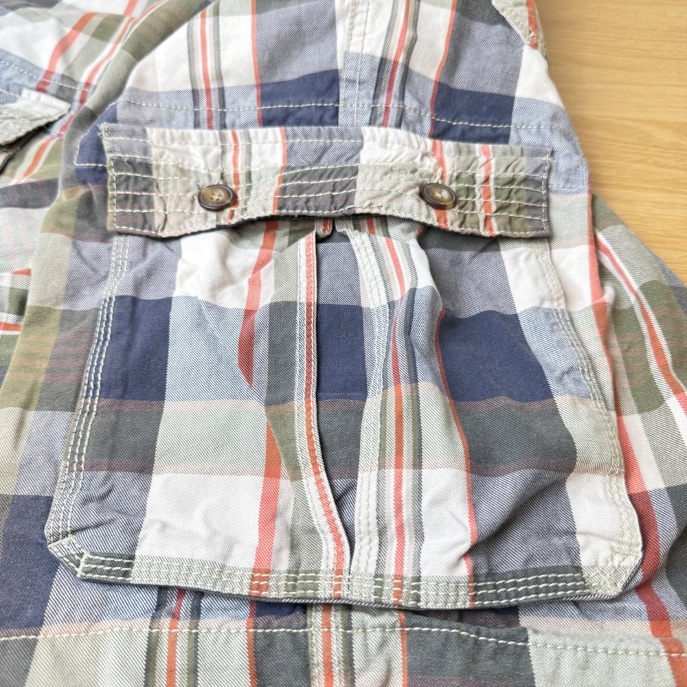 Y2K Old Navy Madras Preppy Plaid Cargo Shorts Mens 38‎ Gorpcore Summer Casual - Picture 13 of 15